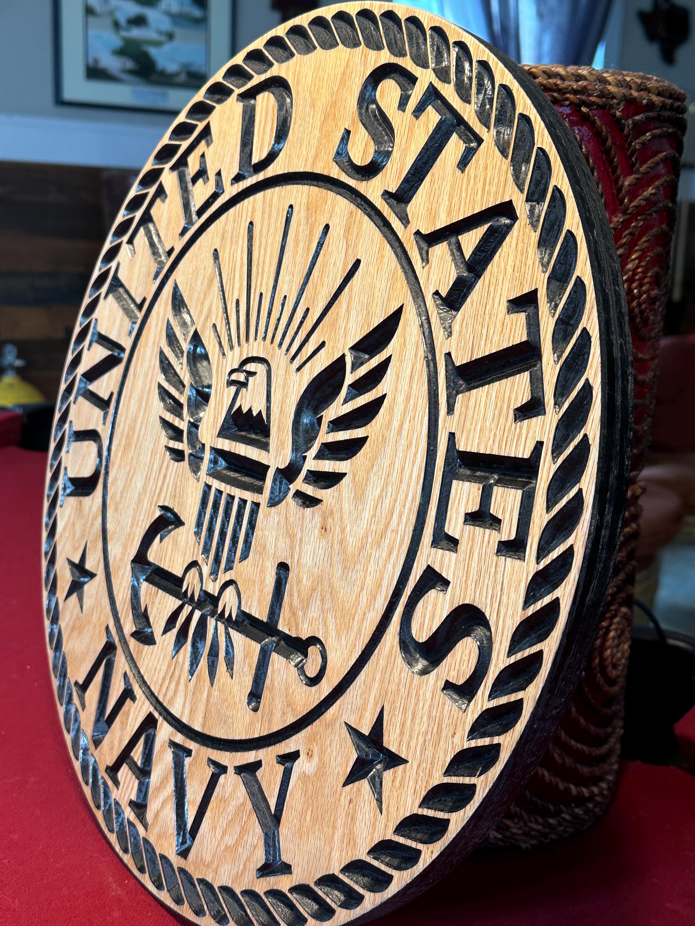 Carved United States Navy Emblem - Etsy