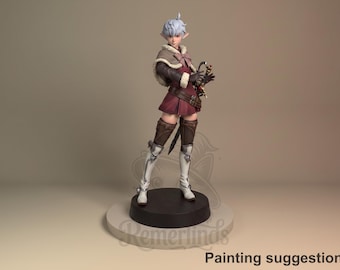 Alisaie Leveilleur - Final Fantasy | figura de resina 1/8 | figura 3D para pintar sem pintura | Nomnom Figures