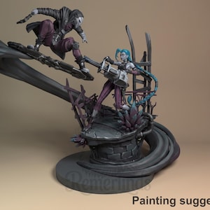 Echo vs Curse - Arkena | diorama in resina 1/7 | figure 3D non dipinte DIY | Nomnom Figures