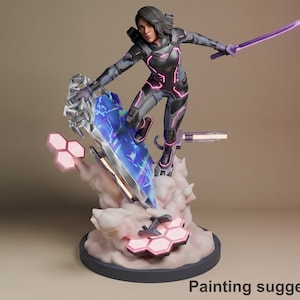 Mio - Split Fiction | resin figuur 1/8 | ongeverfd 3D geprint model om te monteren & schilderen | Bulkamancer