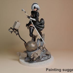 2B - Android Automata | Figurine en résine 1/8 | Figurine 3D non peinte à assembler et peindre | Bulkamancer