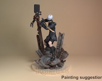 9S - Android Automata | 1/10 Scale Resin Figures | Unpainted 3D Printed Figure | Nomnom Figures