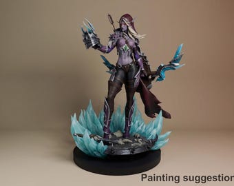 Sylvanas Windrunner - World of War Realms | resin figuur 1/7 | ongeverfd 3D print DIY | Bulkamancer