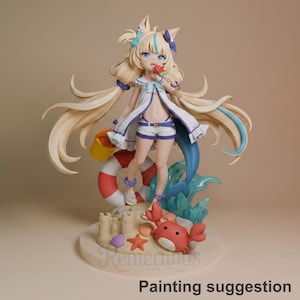 Sameko Saba - VTuber | 1/8 resin figuur | ongeverfd 3D print modelbouwpakket om te schilderen | Bulkamancer