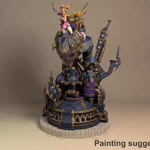 Terra riding Magitek diorama – Final Fantasy | Figurka z żywicy do malowania | Niepomalowany model 3D do montażu | 1/12 | Nomnom Figures