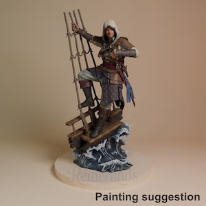 Edward the Corsair – Assassin's Vow | Kit de modelo de resina 1/10 | Sin pintar, impreso en 3D y sin montar | h3LL creator