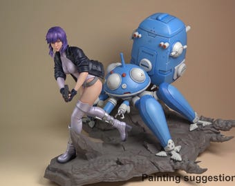 Cybernetic Major - Cyber Specter Network | 1/10 Resin Figur | unbemalt, 3D-gedruckt, DIY | Nomnom Figures