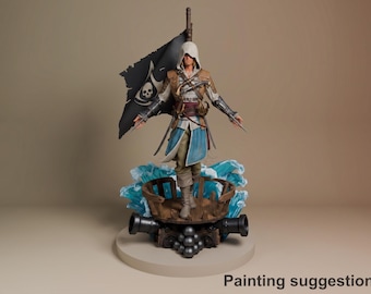 Edward the Corsair - Assassin's Vow | Resin Figur 1/6 | unbemalt 3D-gedruckt zum Bemalen | Bulkamancer