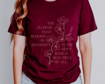 Mulan Inspired T-Shirt: Bloom in Adversity Bella Canvas Tee