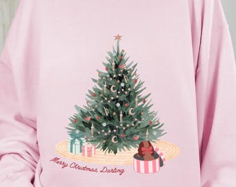 Vintage Christmas Darling Sweatshirt: Lady and the Tramp Holiday Shirt