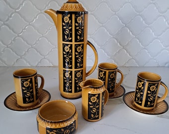 1970er Jahre Crown Devon Aztek Kaffee Set