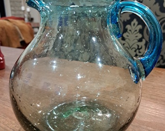 Pichet à eau scandinave en verre bullé