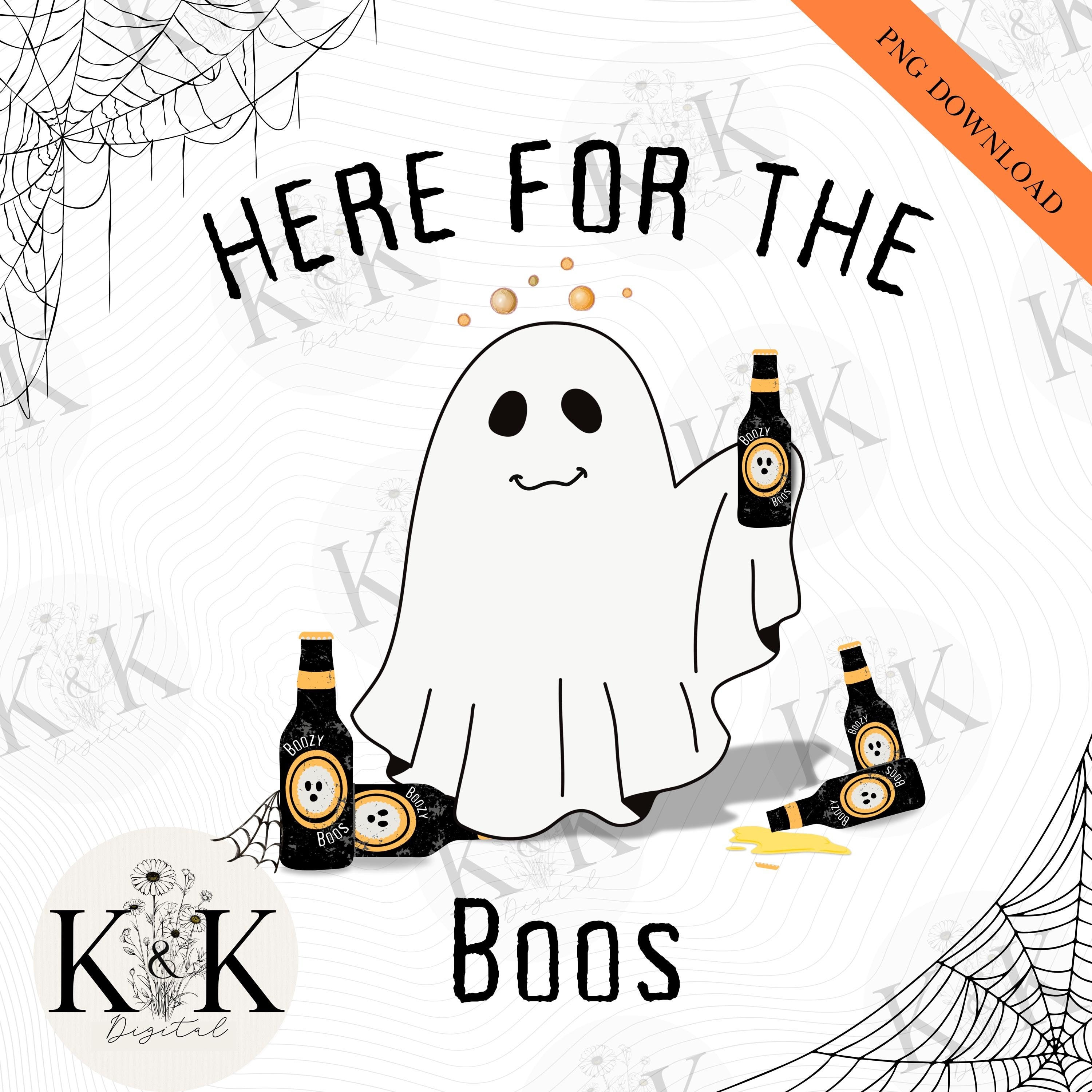 Here for the Boos, Booze Ghost Beer Bottles, Retro Vintage, Halloween ...