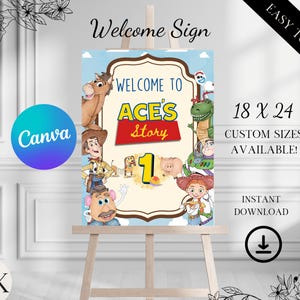 Toy Story Welcome Sign, Toy Story Party Poster, Birthday Party Signage, Toy Story Party Decor, Digital Birthday Welcome Sign, T001
