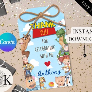 Toy Story Editable Favor Tag, 3rd Birthday Boy, Youve got a Friend, Toy Story Gift Thank You Tag, Toy Story Invite Digital Download, T001