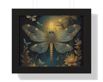 Framed Horizontal Poster - Dragonfly