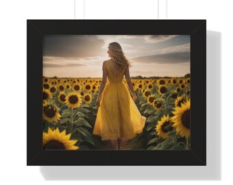 Framed Horizontal Poster - Sunflowers