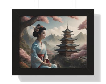 Framed Horizontal Poster - Geisha 2