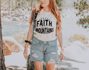 Faith Can Move Mountains Tee- Christian Tee- Comfort Colors Tee T-shirt unisex tinta in capo