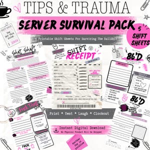 Server-Überlebenspaket, lustige Schichtpläne zum Ausdrucken (Digitaler Download)