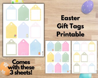 Easter Gift Tags *Printable Download* Easter Basket, Treat Tag, School Party Favor, Printable Label Template, Instant Digital Download