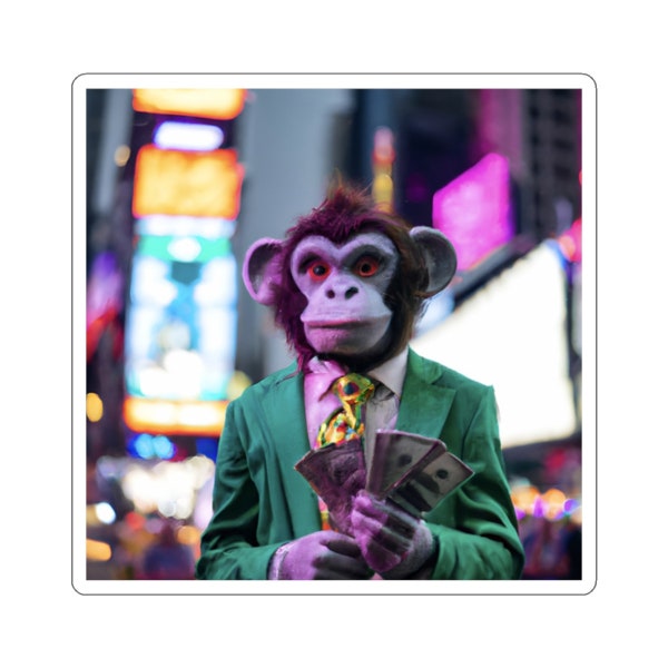 One and only Shady Sabian, Monkey in a Suit Kiss-Cut Stickers