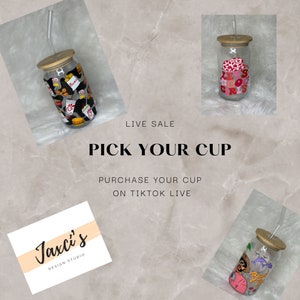 Achetez une tasse sur Live 16 onces Transferts pour gobelets en verre UVDTF Emballages pour gobelets en verre Emballage adhésif, gobelet sans chaleur nécessaire, pas de sublimation en vrac