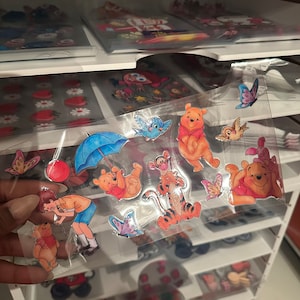 Honey Bear Transferencias de vasos de vidrio de 16 onzas Envolturas adhesivas para vasos de vidrio UVDTF, Vaso para vasos No necesita calor No necesita sublimación a granel