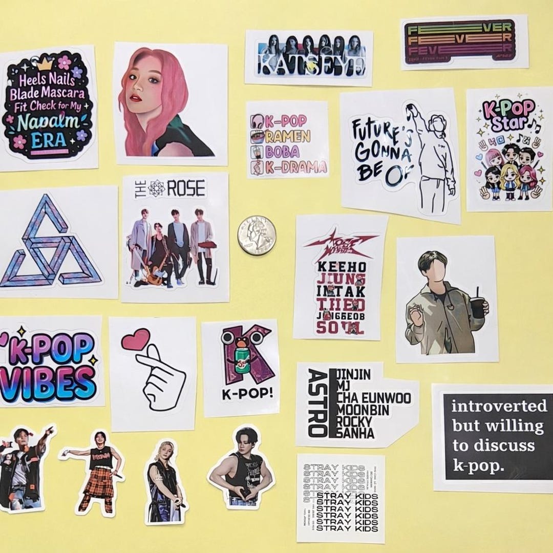 k-pop-sticker-collection-15-stickers-lot-korean-k-pop-k-etsy