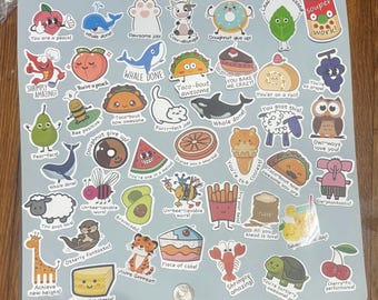Punny Funny Teacher Reward Sticker Collection 40+ stickers lot education motivational inspirational positive puns kids class school  (PUN1)