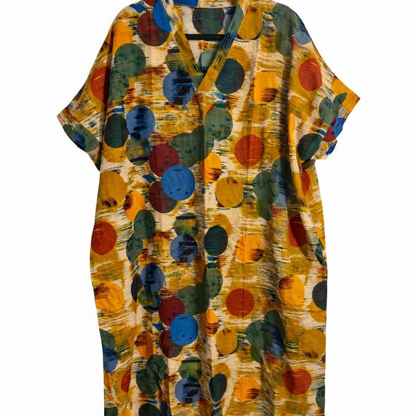 Mrs. Helen Roper Costume, Colorful Kaftan Roper Romp robe muumuu with pockets caftan