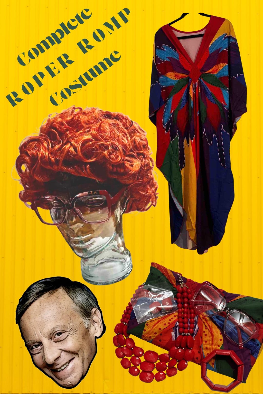 Helen Roper Rings Helen Roper Costume, Kaftan Robe, Wig, Jewelry, Glasses, Stanley Face ...