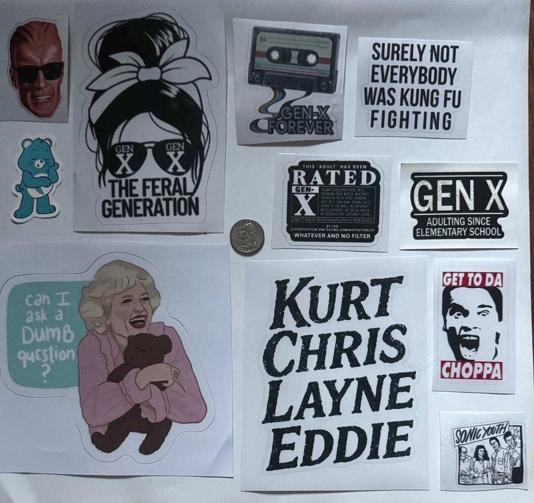 Gen-x Stickers Collection 30 Sticker Lot Pop Culture Movies Music Toys ...