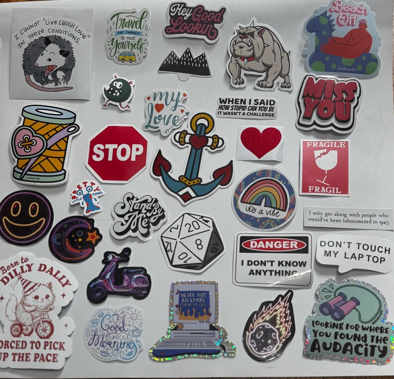 Collection Only Sticker Sticker Collection 25+ Stickers Lot Variety Mixed Miscellaneous (C) - Etsy