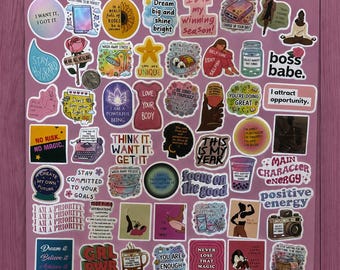 Vision Board Inspirational Sticker Collection 50+stickers lot positive thinking variety mixed motivational (VB)