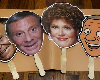 4 Stanley and Helen Roper Romp Masks - free shipping photobooth prop Photo Booth