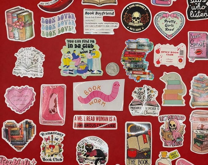 Book Lover Stickers Collection 30+ Sticker Lot Books Reader Reading ...