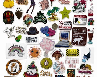 Sticker Collection 40+ stickers lot variety mixed miscellaneous (G)