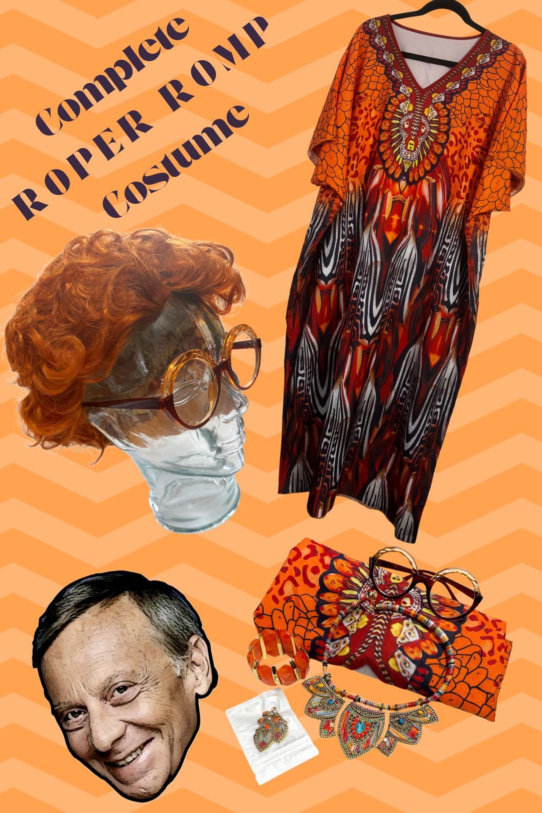 Helen Roper Romp For Men Helen Roper Plus Size Costume, Kaftan, Wig, Jewelry, Stanley Face ...