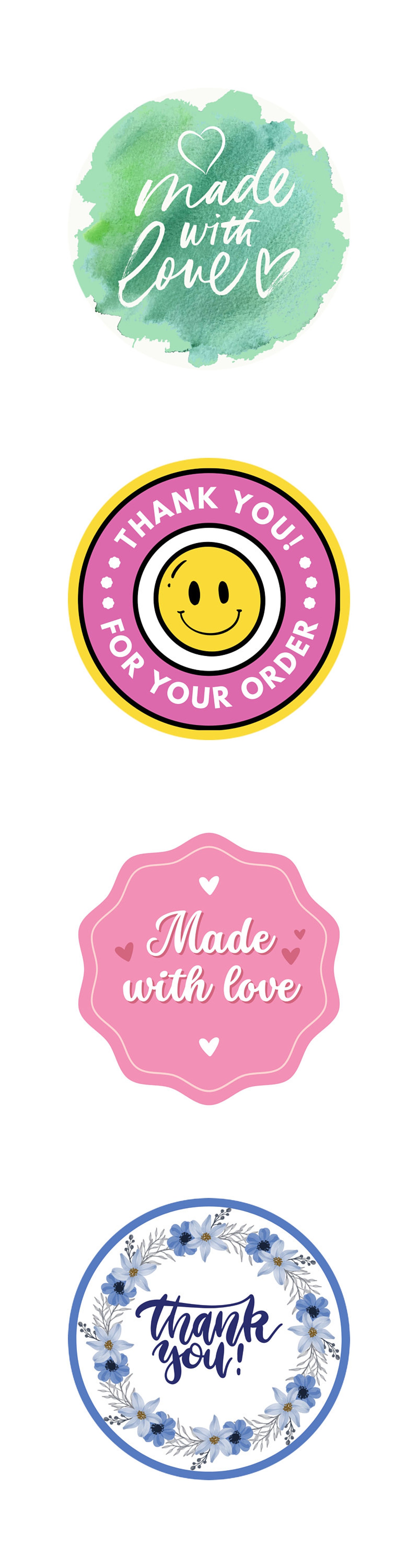 Digital Stickers Thank You, PNG, Circle Stickers for Your Order ...