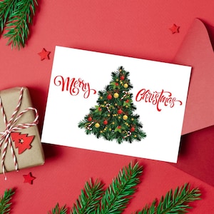 Carte imprimable Joyeux Noël – Conception d'arbre des fêtes de fin d'année