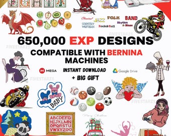 Machine Embroidery Design Bundle for Bernina – Over 650,000 Original EXP Files (Instant Download)