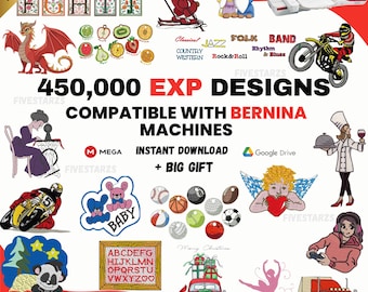 450,000 Embroidery Designs EXP Files for Bernina Machines (Instant Download)