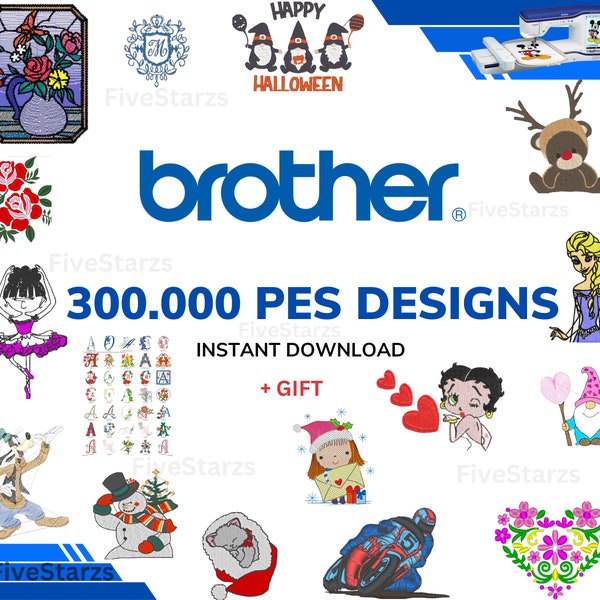 Embroidery Designs Collection Brother Machine Download - over 300,000 embroidery files in PES.