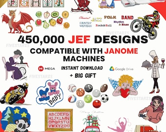 Maschinenstickdatei für Janome - über 450.000 JEF Dateien (Instant Download)