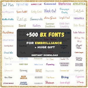 500+ BX Embroidery Fonts Bundle (1&quot;, 2&quot;, 3&quot; Sizes) – Machine Embroidery Fonts Compatible with Embrilliance (Instant Download)