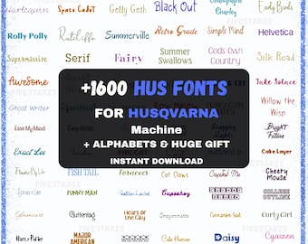 1600+ Machine Embroidery Font Designs (1", 2", 3") – HUS Format for Husqvarna & Viking (Instant Download)