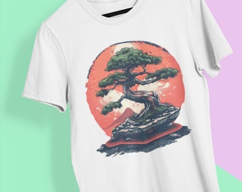 Camisa japonesa - Bonsai, Árvore, Zen, streetwear japonês, presente para ele, Camisa Gráfica