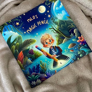 Libro infantil personalizado: Lápiz mágico Historia de aventuras personalizada con nombre e ilustración Regalo único Regalos personalizados para niños imagen 2