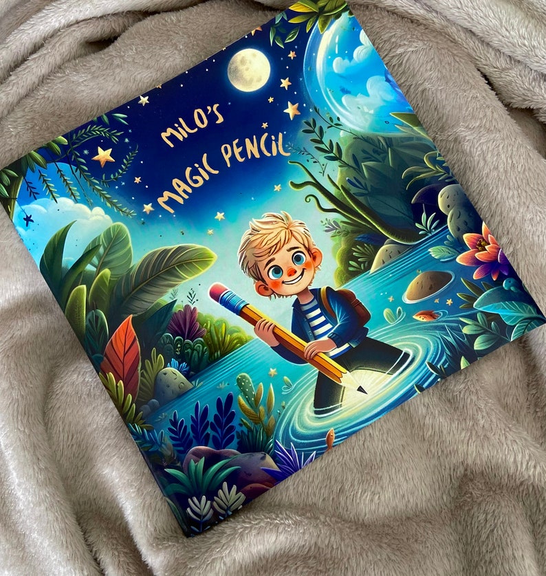 Libro infantil personalizado: Lápiz mágico Historia de aventuras personalizada con nombre e ilustración Regalo único Regalos personalizados para niños imagen 2